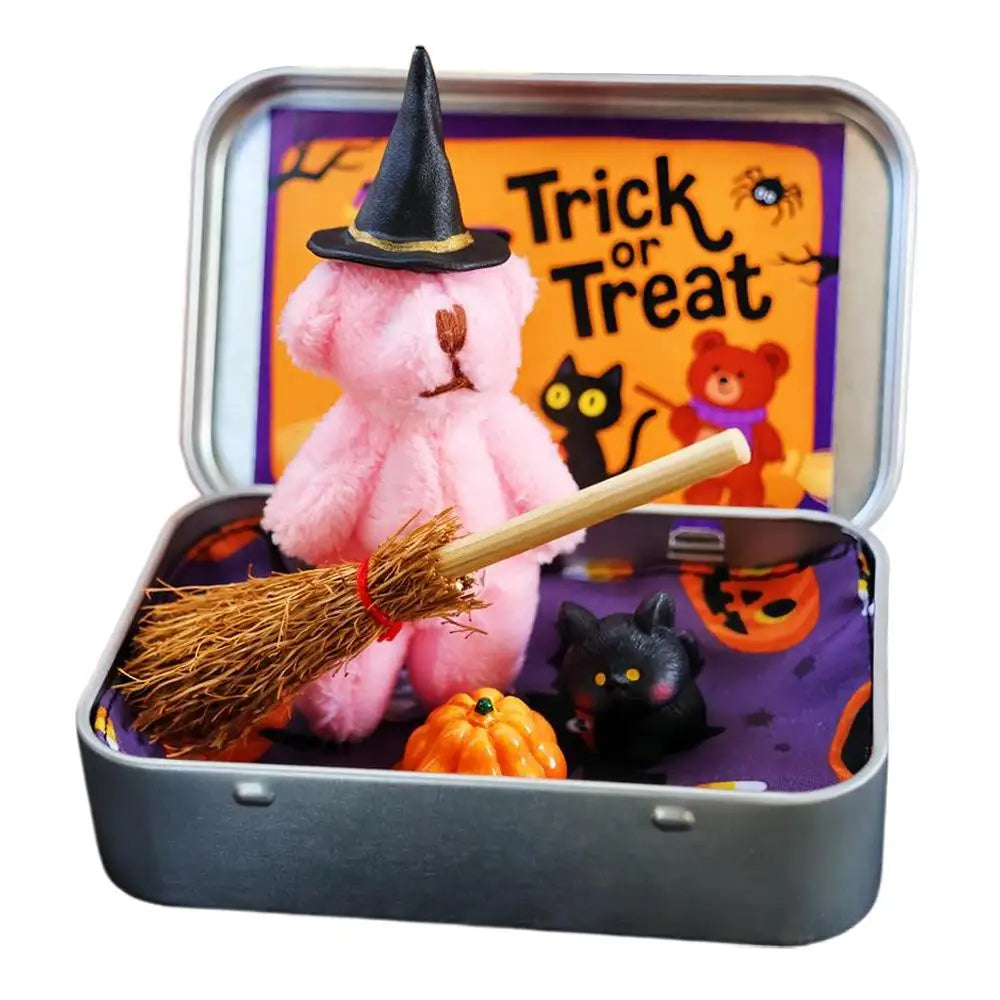 Witch Teddy Bear in a Box – Halloween Plush Gift & Party Favor Halloween Plush Bear Zpaxo C