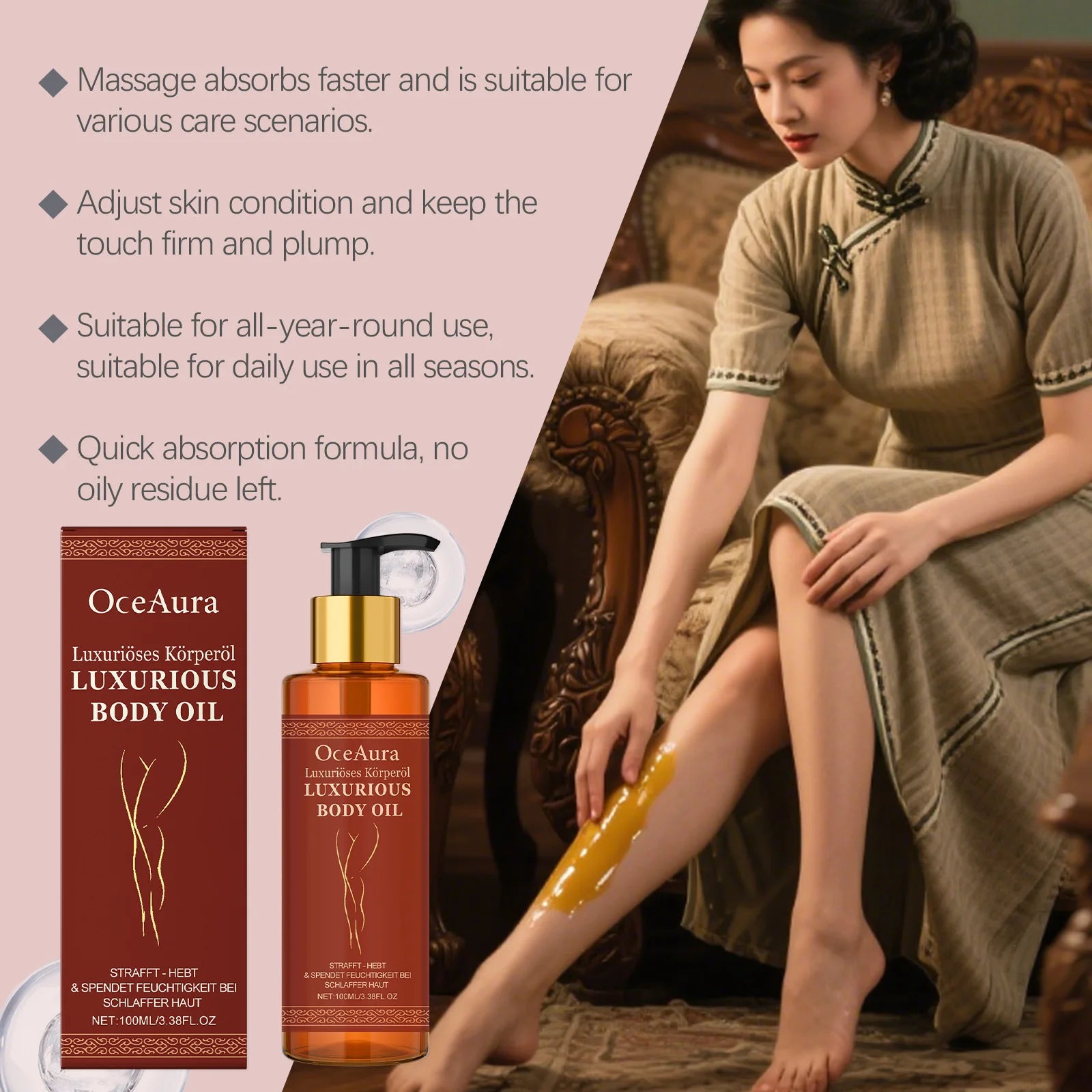 Sagging Firming Skin Body Oil Skin Tightening Anti-Aging Refreshing Abdomen Thigh Improve Elasticity Anti Cellulite Massage Oil Zpaxo