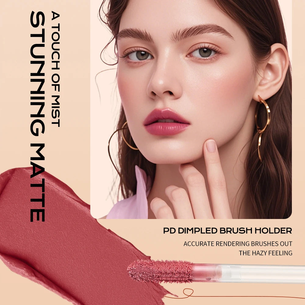 Matte Velvet Lip Gloss Silky Smooth Texture Long-lasting Natural