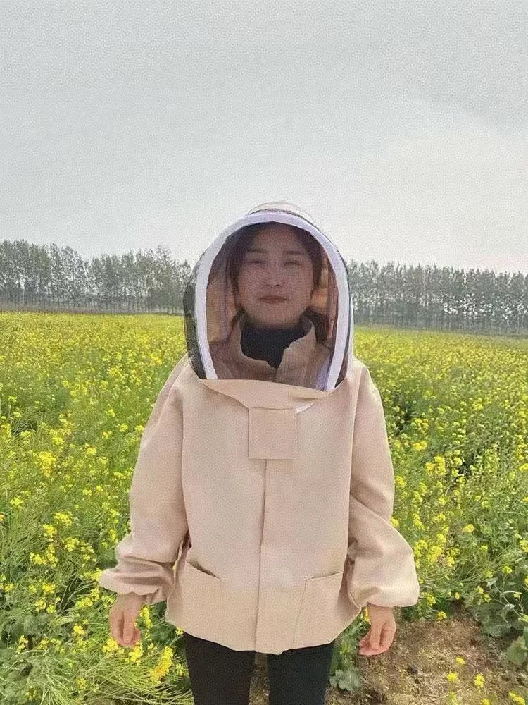 Mesh Hat Breathable Zipper Anti Bee Clothes Half Body Elastic Cuffs