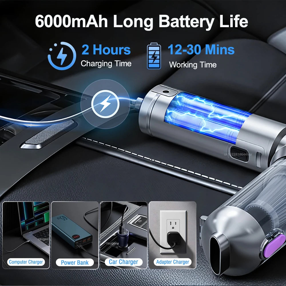 Portable Vacuum Cleaner Wireless Car Rechargable Home Cleaning Blow