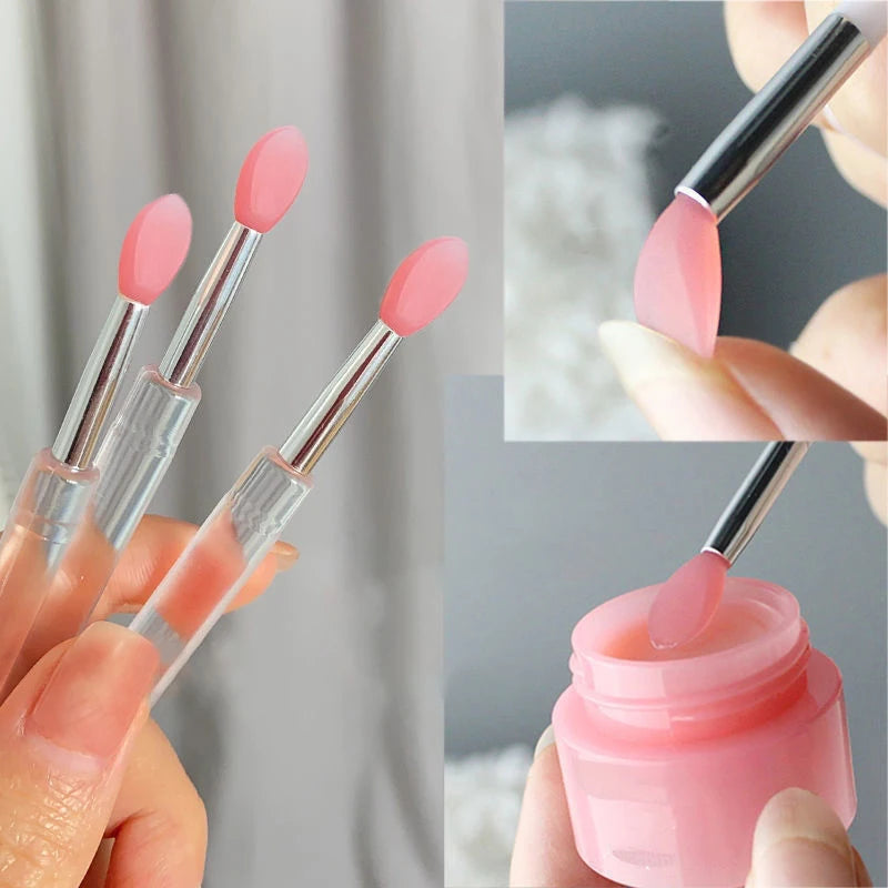 Soft silicone lip brush with a cover - multi-functional lip balm applicator, lipstick lip gloss makeup brush, reusable Zpaxo
