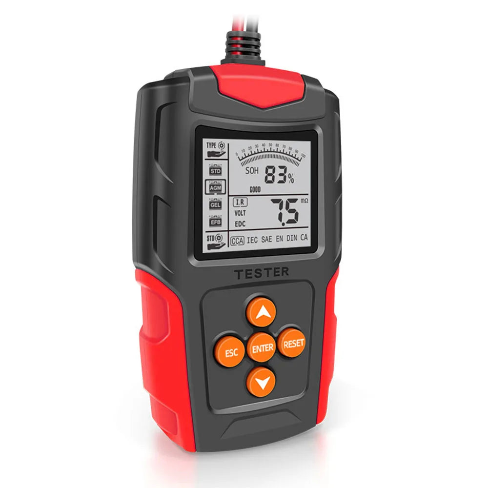 12V 24V Car Motorcycle Battery Tester SOH SOC CCA IR Measurement