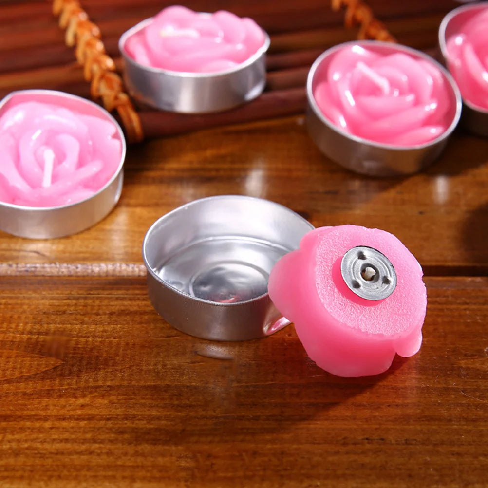 Rose Floating Candles Smokeless Waterproof Wedding Party Decoration