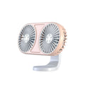 Mute 5 V Mini Fan Low Noise Dual-head Auto Electric 360 Rotating 3 Zpaxo Pink