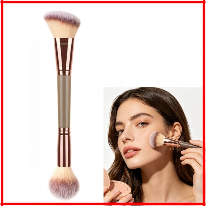 Double-Ended Makeup Brush – Kabuki, Foundation & Eyeshadow Makeup Brush Zpaxo