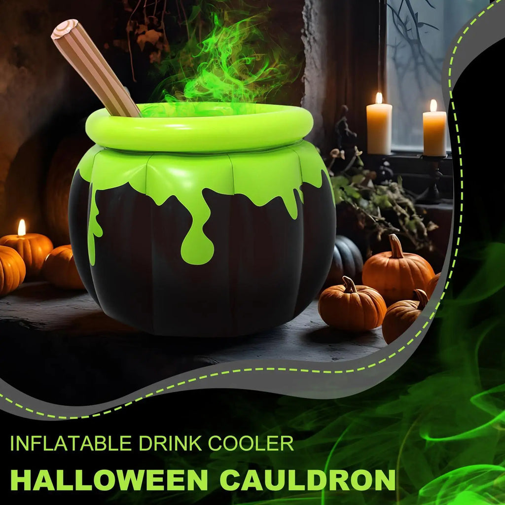 Halloween Inflatable Cooler Cauldron Ice Bucket Blow Up Beverage
