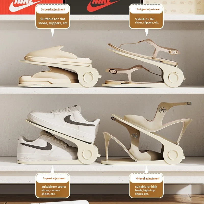 10-Pack Double-Layer Adjustable Shoe Rack | Space-Saving Organizer Shoe Rack Organizer Zpaxo