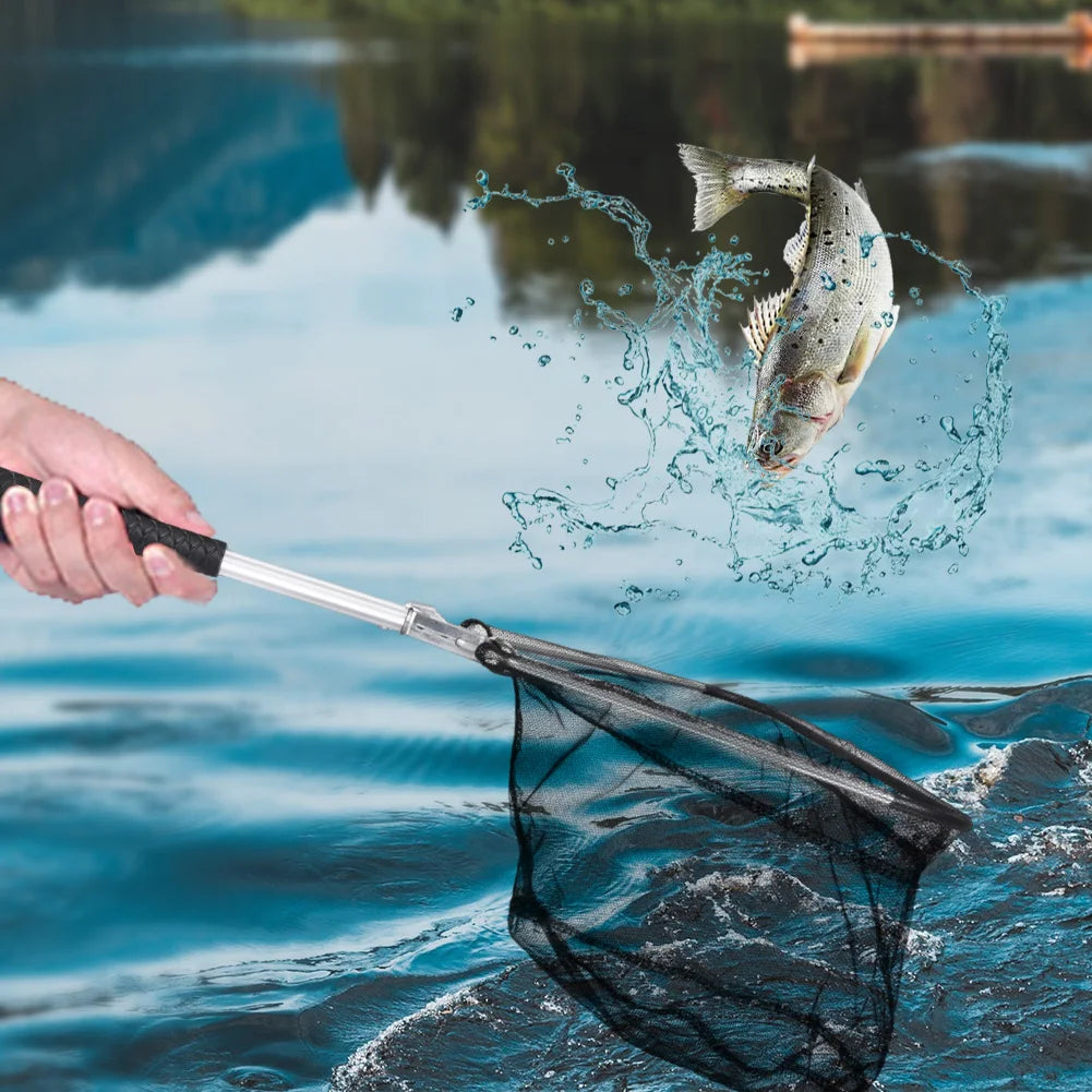 Folding Fishing Net Aluminium Alloy Trout Fly Catch Release Zpaxo