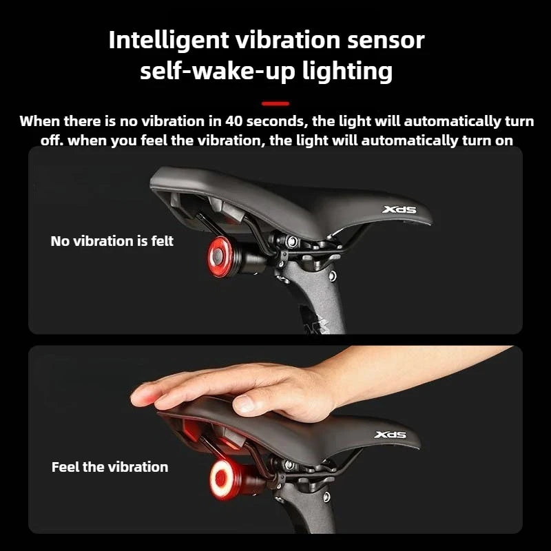 Bicycle Taillights Mountain Road Bikes High Brightness Warning Lights Intelligent Brake Sensor Lights Outdoor Cycling Taillights Zpaxo