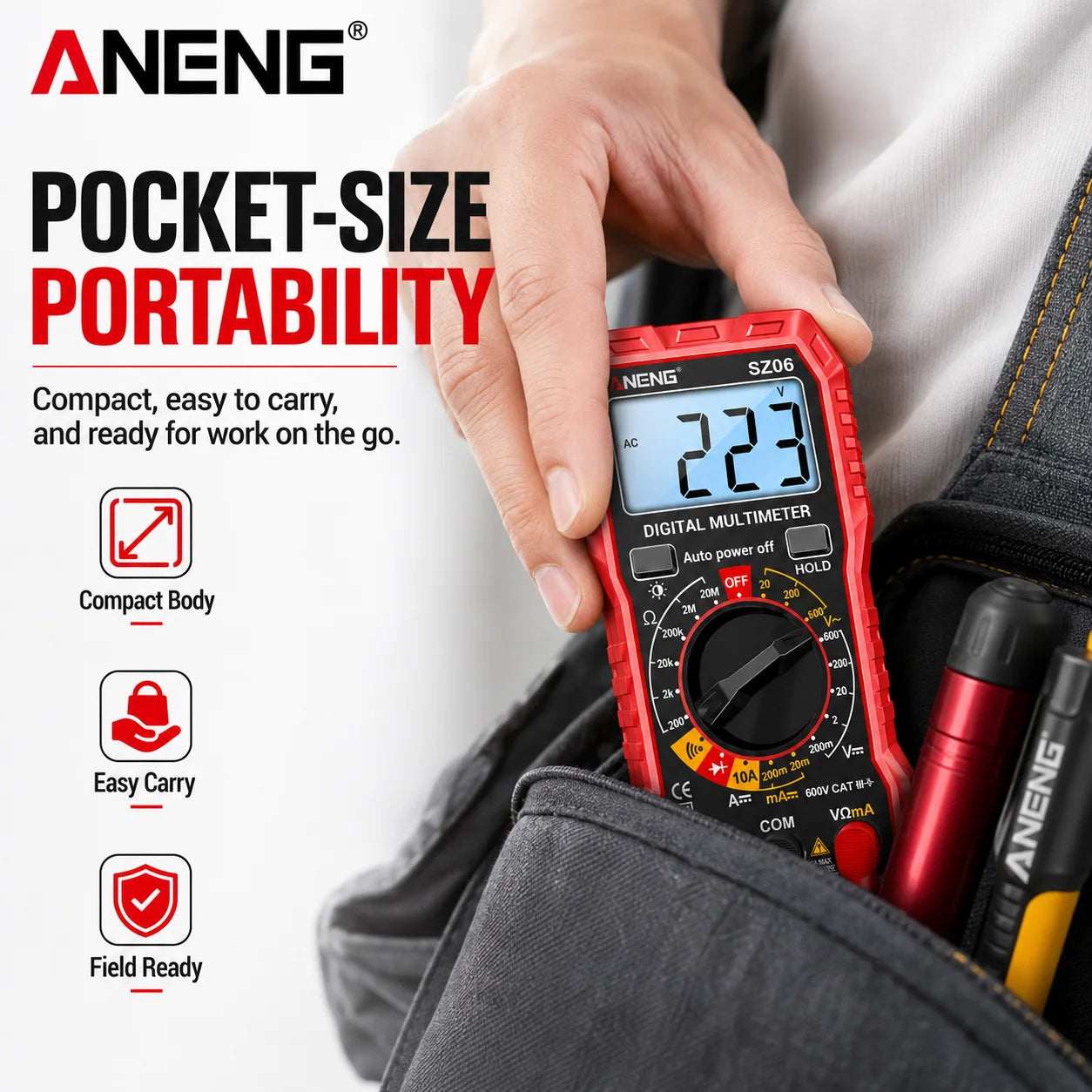 ANENG SZ06 Multimeter 2000 Diode Counts Digital AC DC Voltage Current