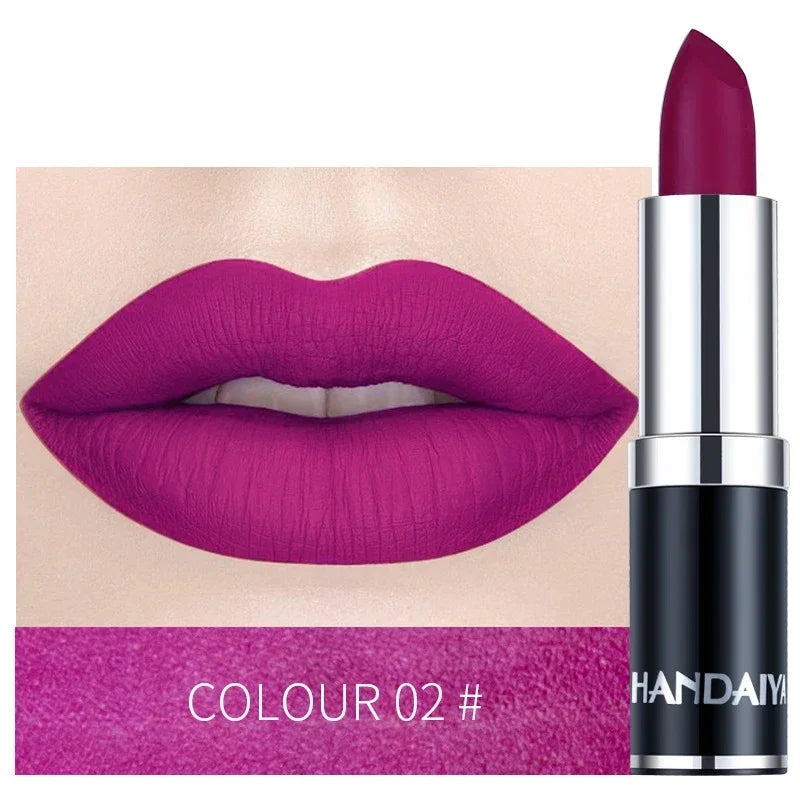 Matte Pink Velvet Lipstick Sexy Nude Red Brown Purple Lipgloss Gloss
