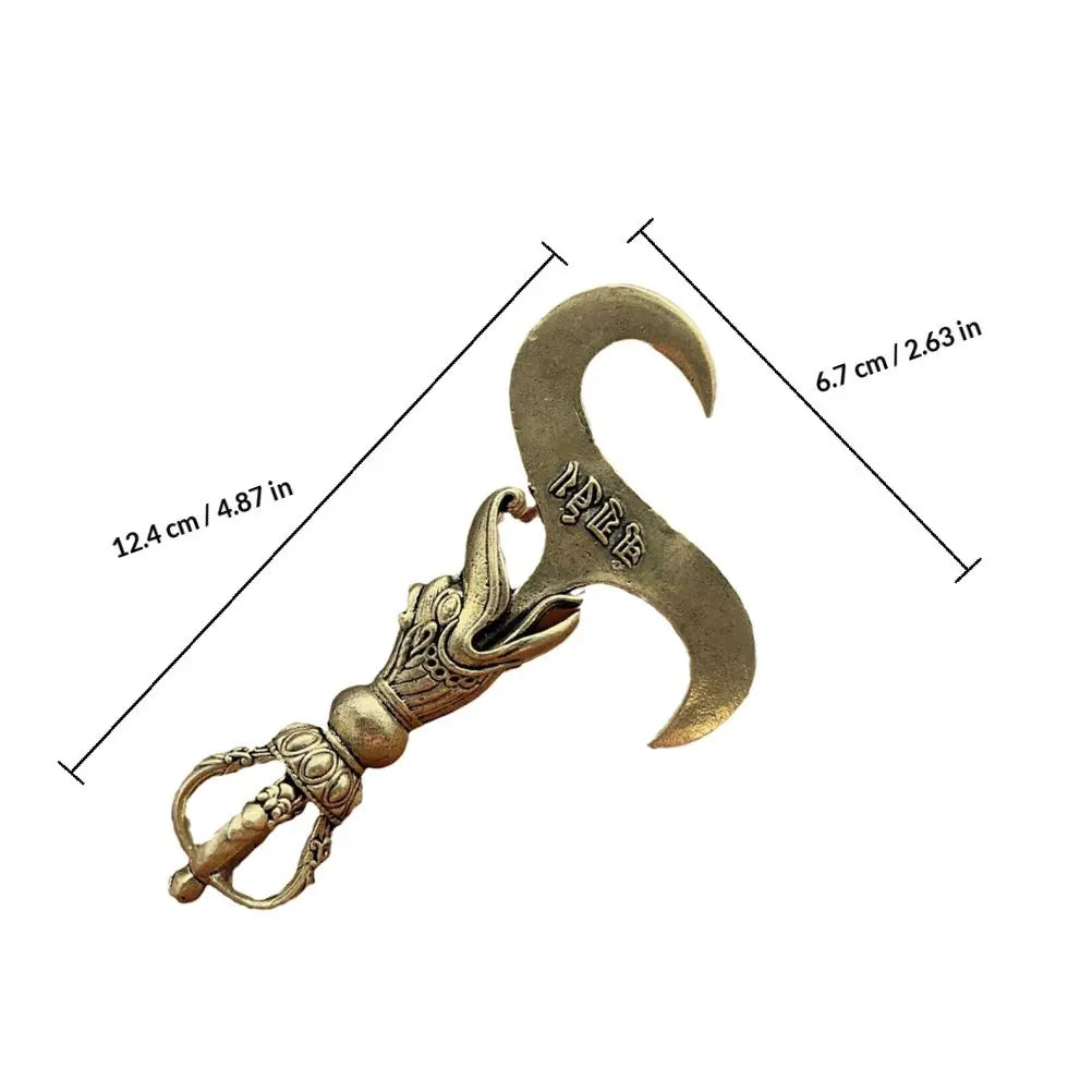 Brass Vajra Pestle Pendant Tibetan Horse Head Silver Plated Mini