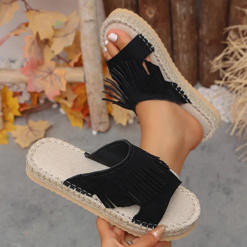 Women's Round Closed Toe Comfortable Vintage Thick Sole Mid Heel Zpaxo black 37