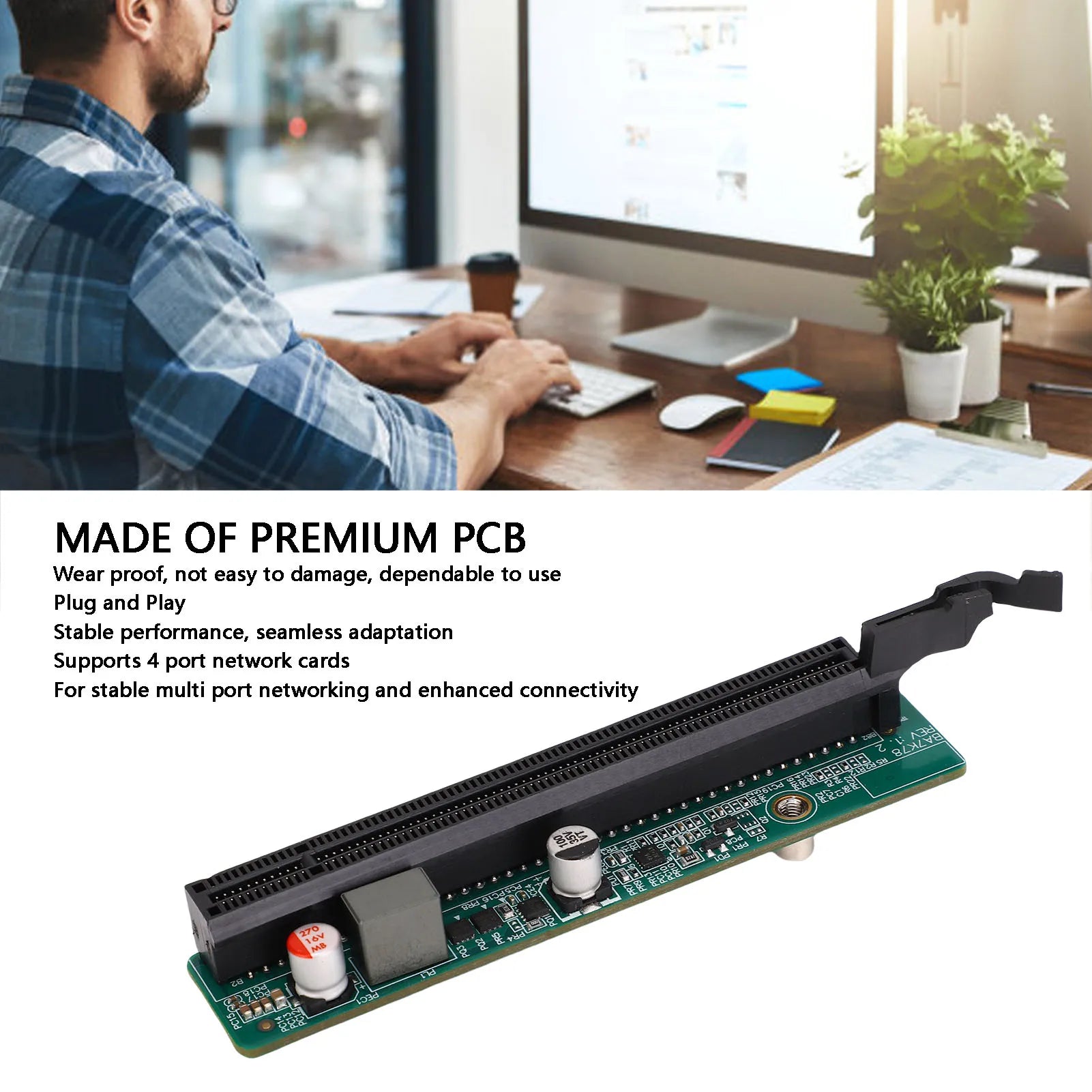 PCIE16 Riser Card Fit Workstation M90q M950q PCI Express 16x
