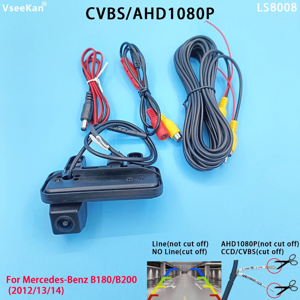 AHD 1080P CVBS Car Rear View Camera Trunk Handle Mercedes Benz E