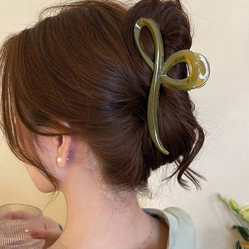 Elegant Jelly Color Bow Hair Claw For Women Girls Sweet Hair Ornament Back Headband Hair Clips Hairpin Fashion Hair Accessories Zpaxo