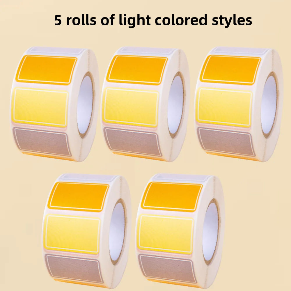 500Pcs Waterproof Blank Label Stickers – Self-Adhesive Name Tags Blank Label Stickers Zpaxo 5 rolls light color