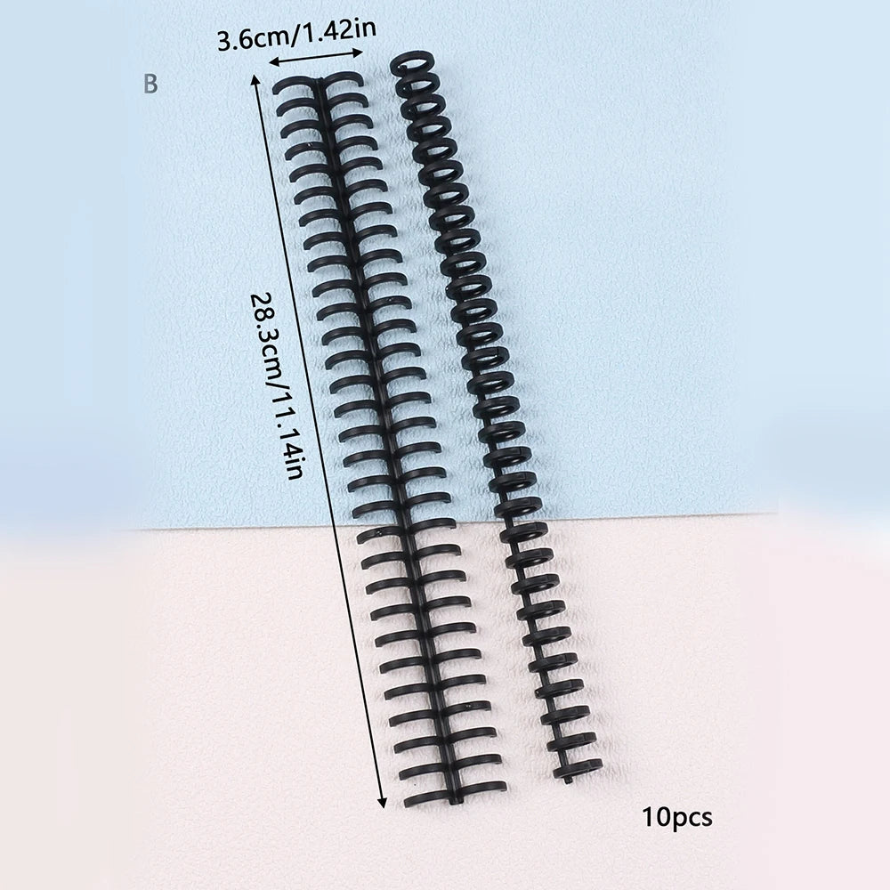 5/10Pcs Loose Leaf Binder Rings Binding Spines 30-Hole Plastic Comb Binding Spines for Teacher Student Business Notebook File Zpaxo 10Pcs Black