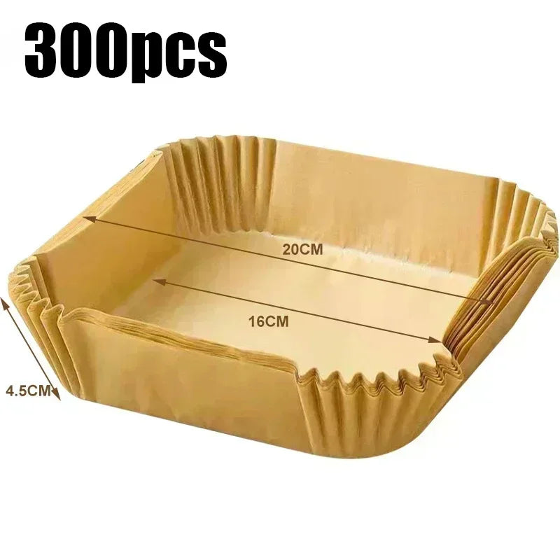 50pcs Air Fryer Grease Absorbent For Household Baking Pans With Thickened Silicone Paper Pads Zpaxo 300pcs-Square