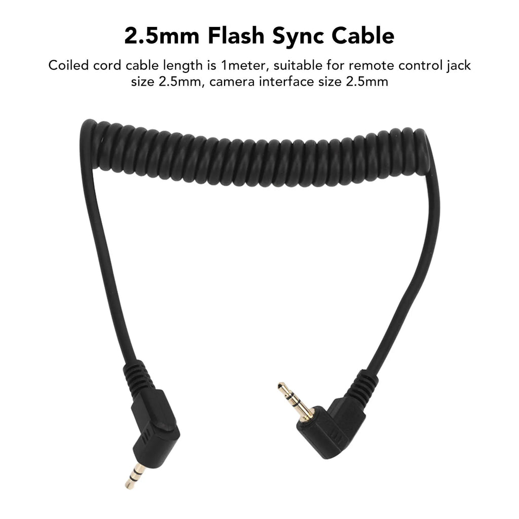 Flash Sync Cable Male Coiled Cord Olympus Camera EM Series DSLR
