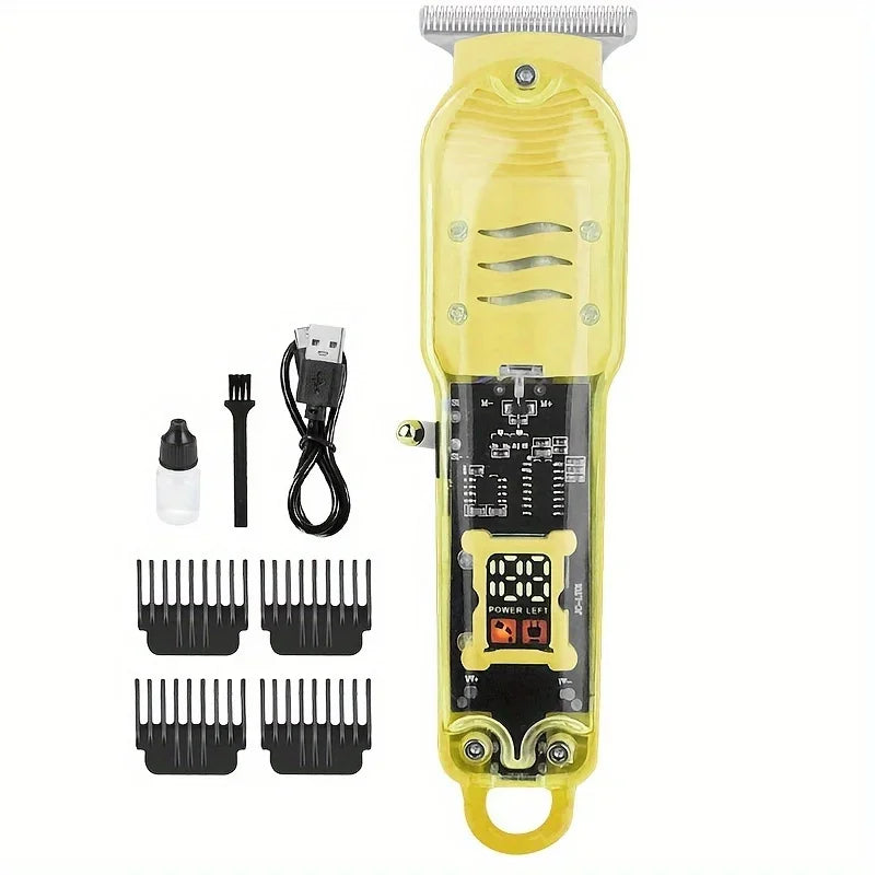 2026 Wireless Charging Hair Clipper Professional Scissors Electric Zpaxo Yellow