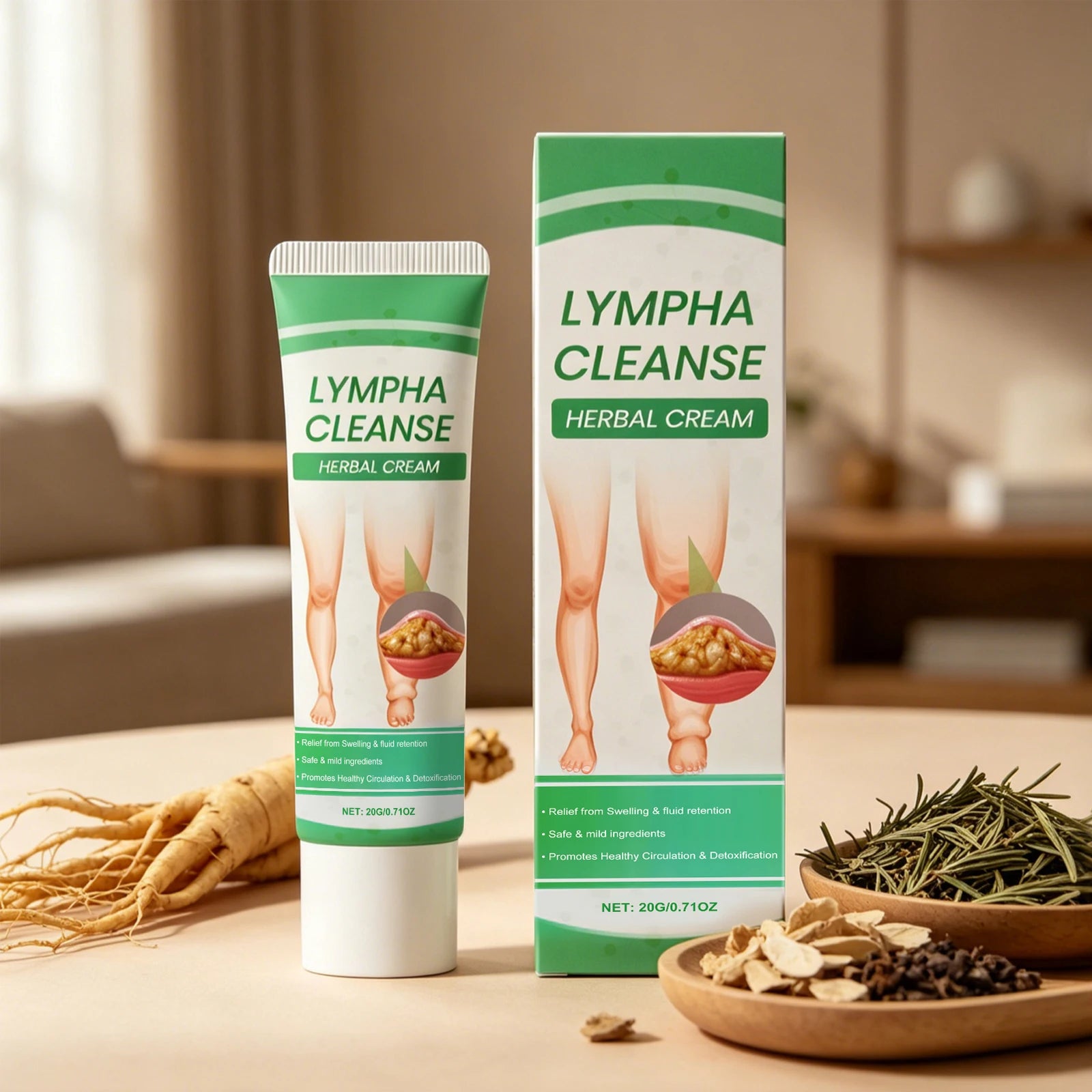 Herbal Lymph Massage Cream – Detox, Circulation & Swelling Relief Lymphatic Massage Cream Zpaxo