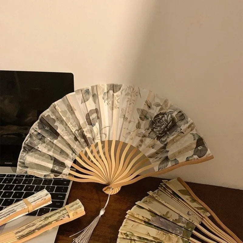 1 Chinese Portable Folding Fan Ancient Prop Women's Summer Shooting