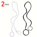 2 Packs 25" Ponytail Holders Hair Ties, Colored Elastic Braided Hair Tie, No Damage for Long Thick Curly Hair Zpaxo Purple-Green