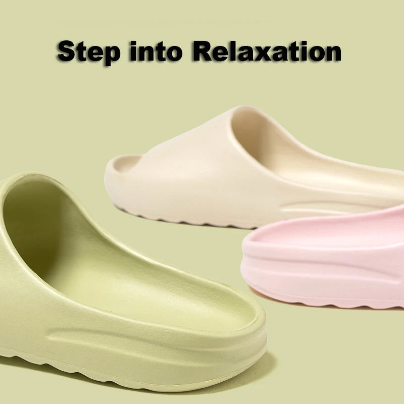 Summer Slippers Women Men EVA Soft Thick Bottom Indoor Outdoor Home