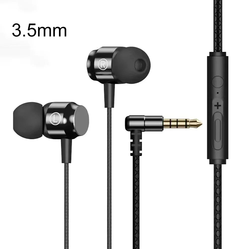 KEBIDUMEI Wired Earphones L Bending Headphones In-ear Earbuds Mic Zpaxo 3.5mm Black
