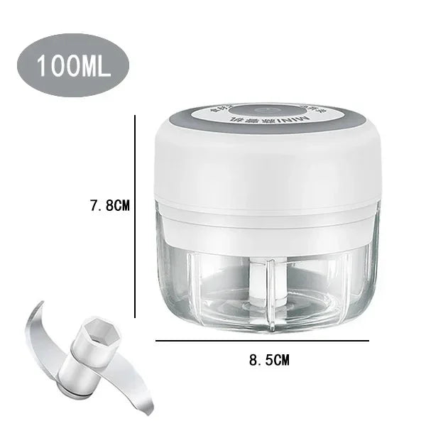 USB Electric Mini Food Chopper – Garlic Masher & Veggie Grinder Electric Food Chopper Zpaxo 105-White100ml
