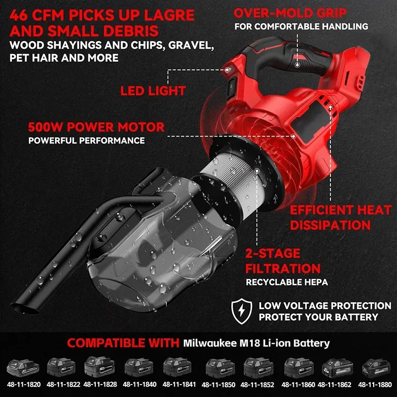 Brushless Handheld Vacuum Cleaner Cordless Home Floor Carpet Car Pet