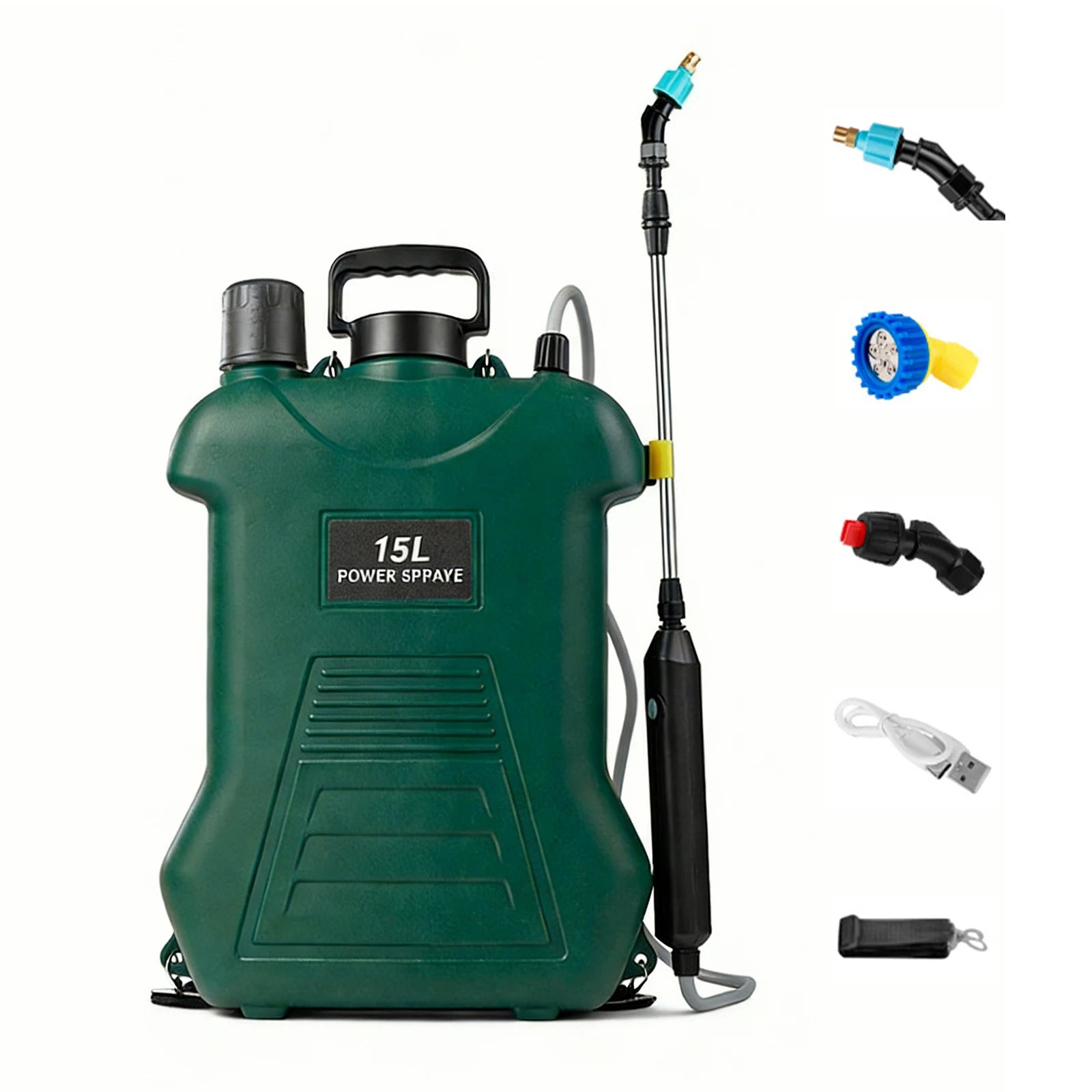 4 Gallon/15L Powerful Lawn Electric Water Sprayer with Shoulder Strap Electric Backpack Garden Sprayer for Lawn Garden Yard Zpaxo Green