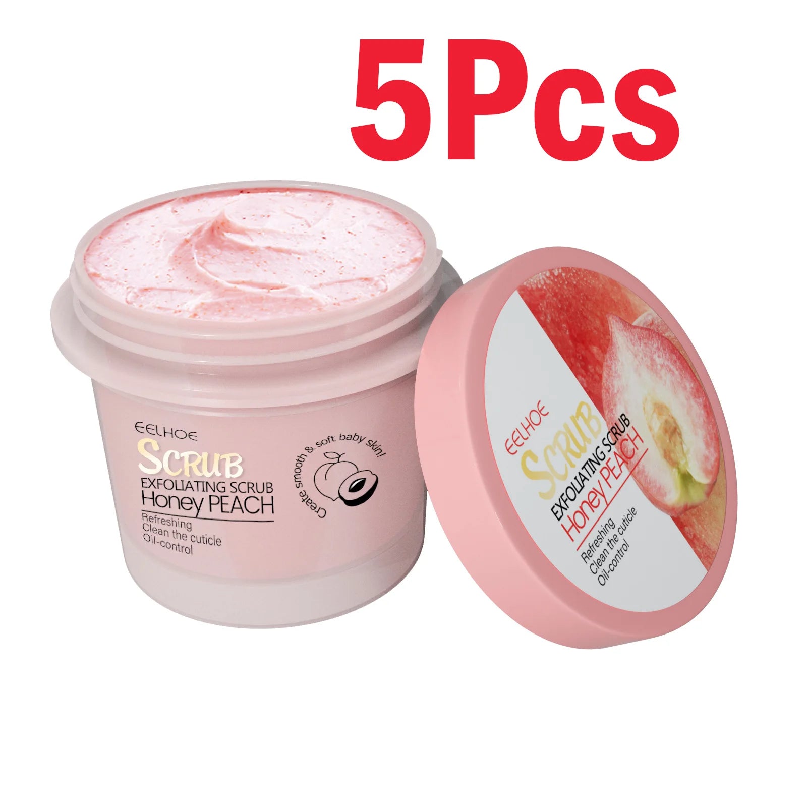 EELHOE Honey Peach Body Scrub Cream – Exfoliate & Glow Body Scrub Cream Zpaxo 4 x 100g Boxed