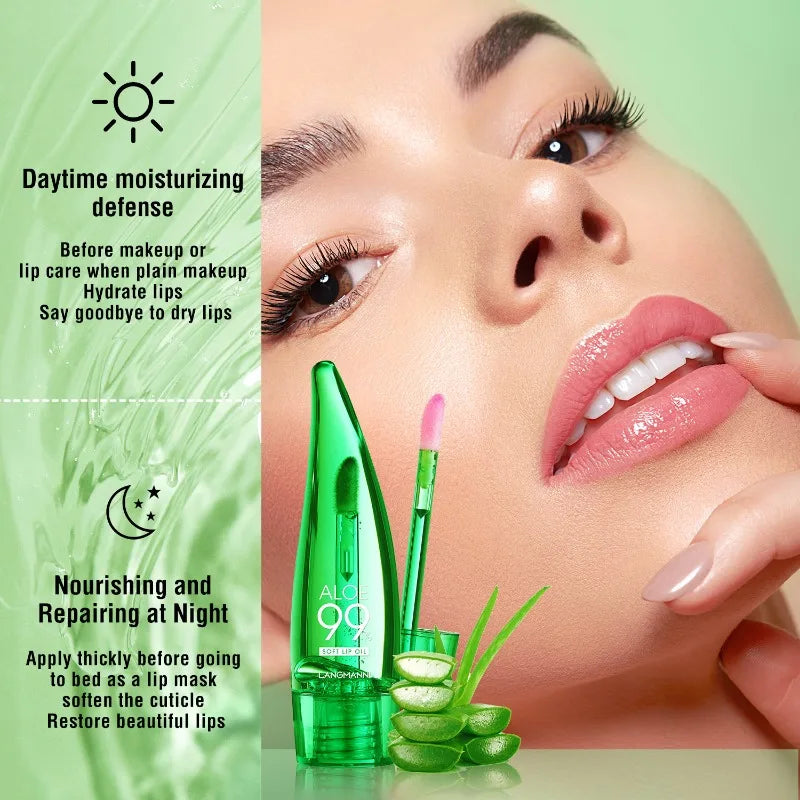 Aloe Vera Moisturizing Lip Gloss Temperature-changing Liquid Balm