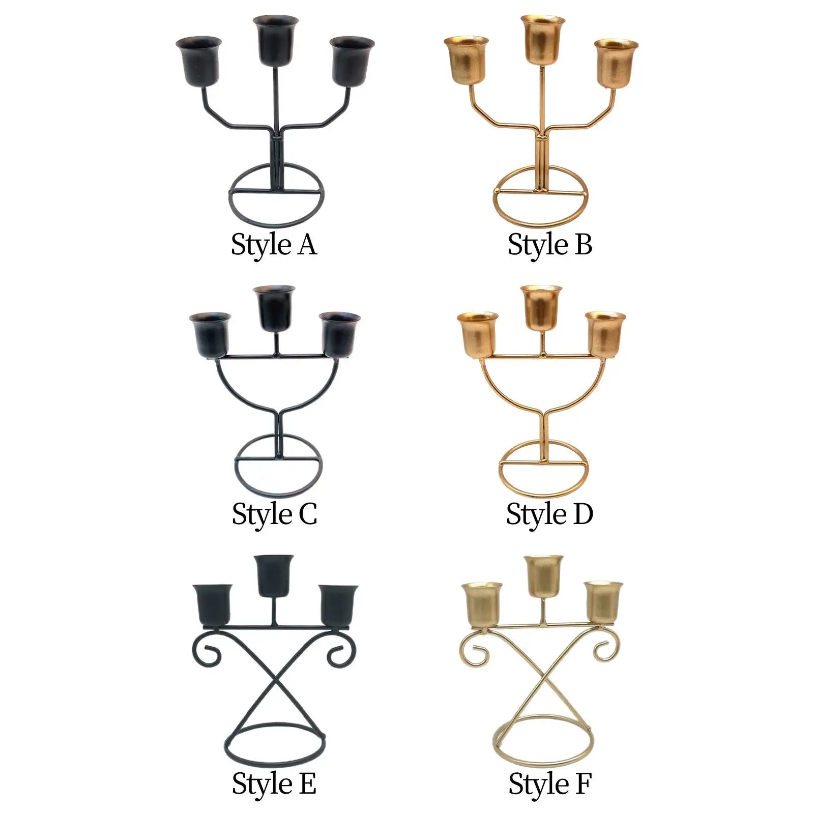 3-Arm Iron Candle Holder – Modern Candlestick Centerpiece Candle Holder Zpaxo
