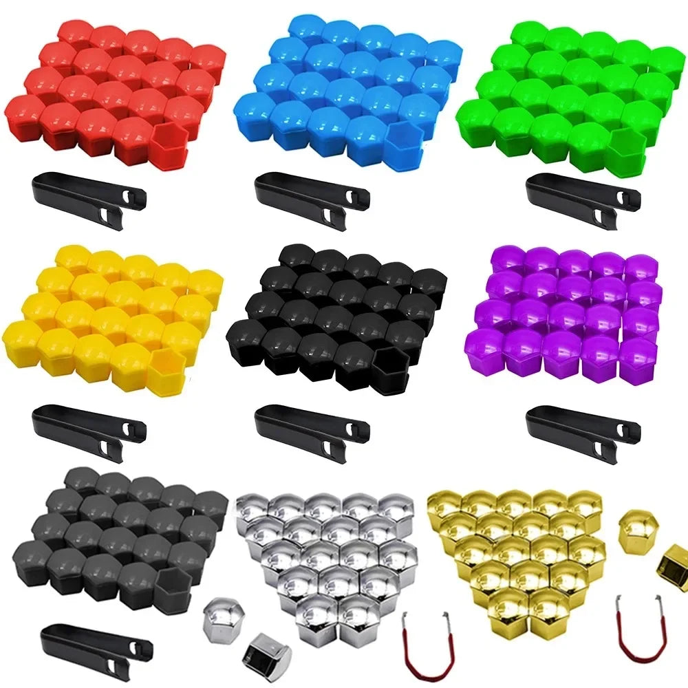 20-Pack Car Wheel Nut Caps 17/19/21mm – Anti-Rust Hub Covers