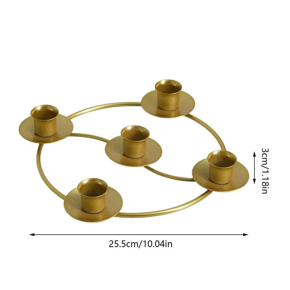 Gold Candle Holders Metal Round Display Stand Advent Wreath Stick Zpaxo B CN
