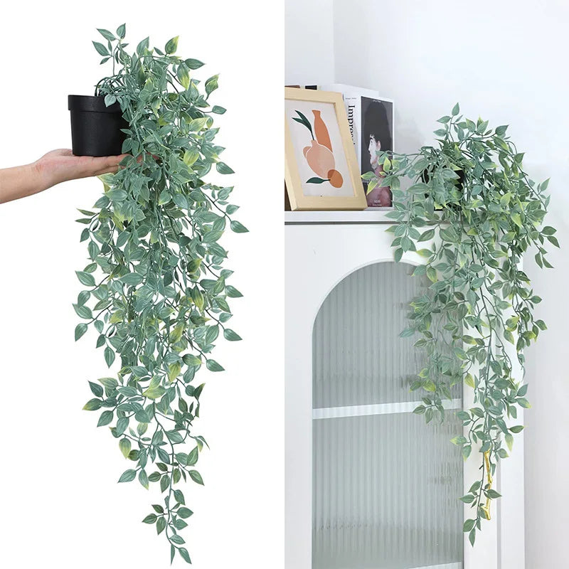 Artificial Hanging Plants Fake Potted Greenery Eucalyptus Mandala