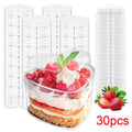 10 20 Disposable Transparent Plastic Mousse Cup Mini Heart Shaped Zpaxo 30Pcs