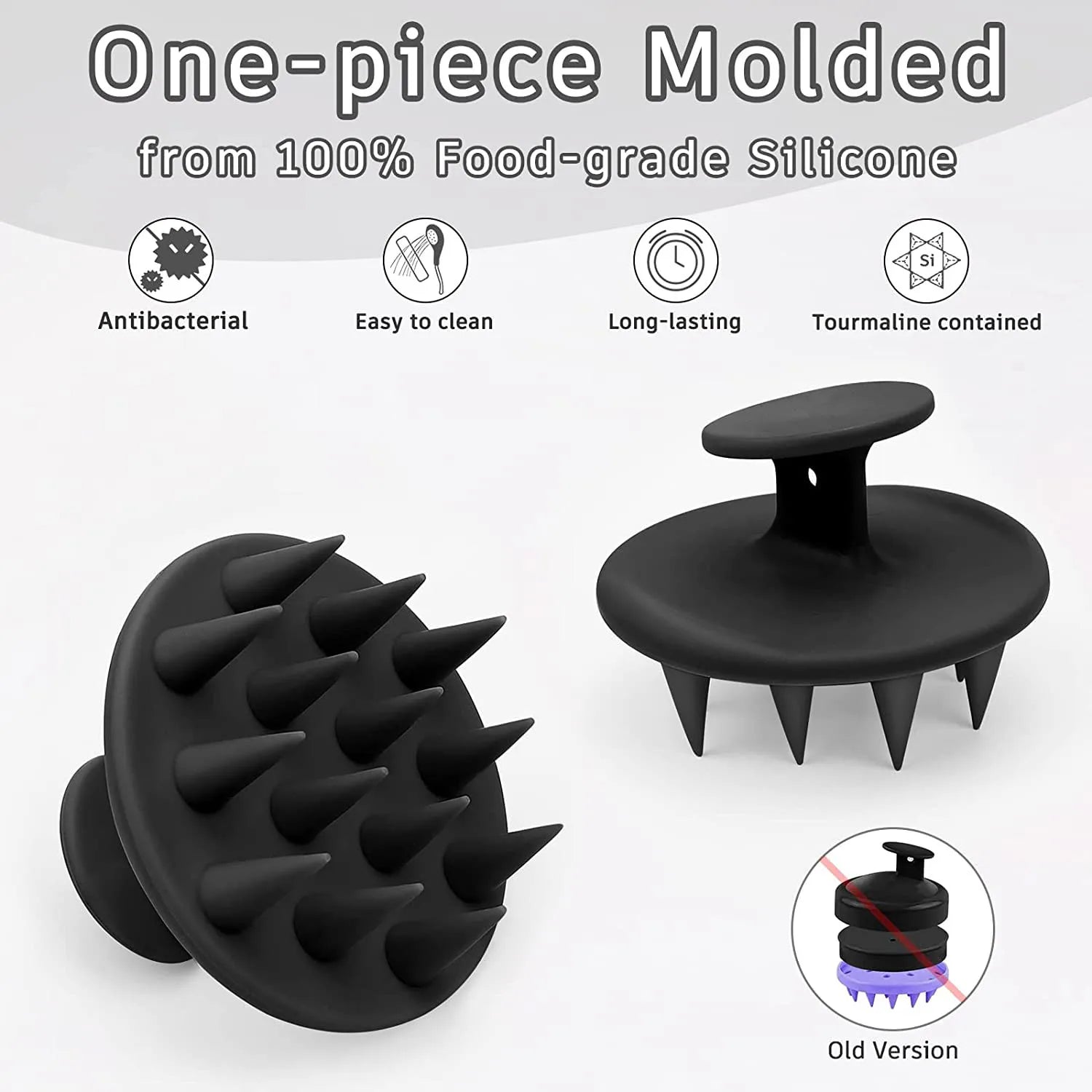 Silicone Shampoo Brush Hair Scalp Massager, Long & Stiff Spikes for Long, Curly, Thick Hair, Head Scrubber Scalp Exfoliator Zpaxo