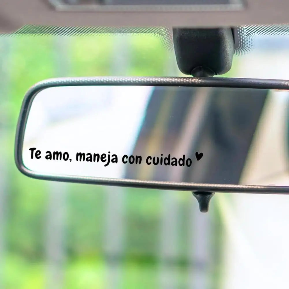 Spanish "I Love You Drive Safe" Rearview Mirror Vinyl Decal Vinyl Car Decal Zpaxo