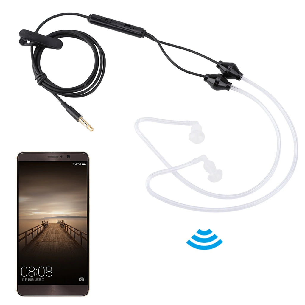Earphone Anti Radiation Air Acoustic Tube Earpiece Microphone Mobile