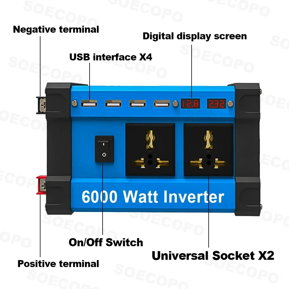 6000W Solar System Complete 12V 110V 220V 100A Controller 500W Panel