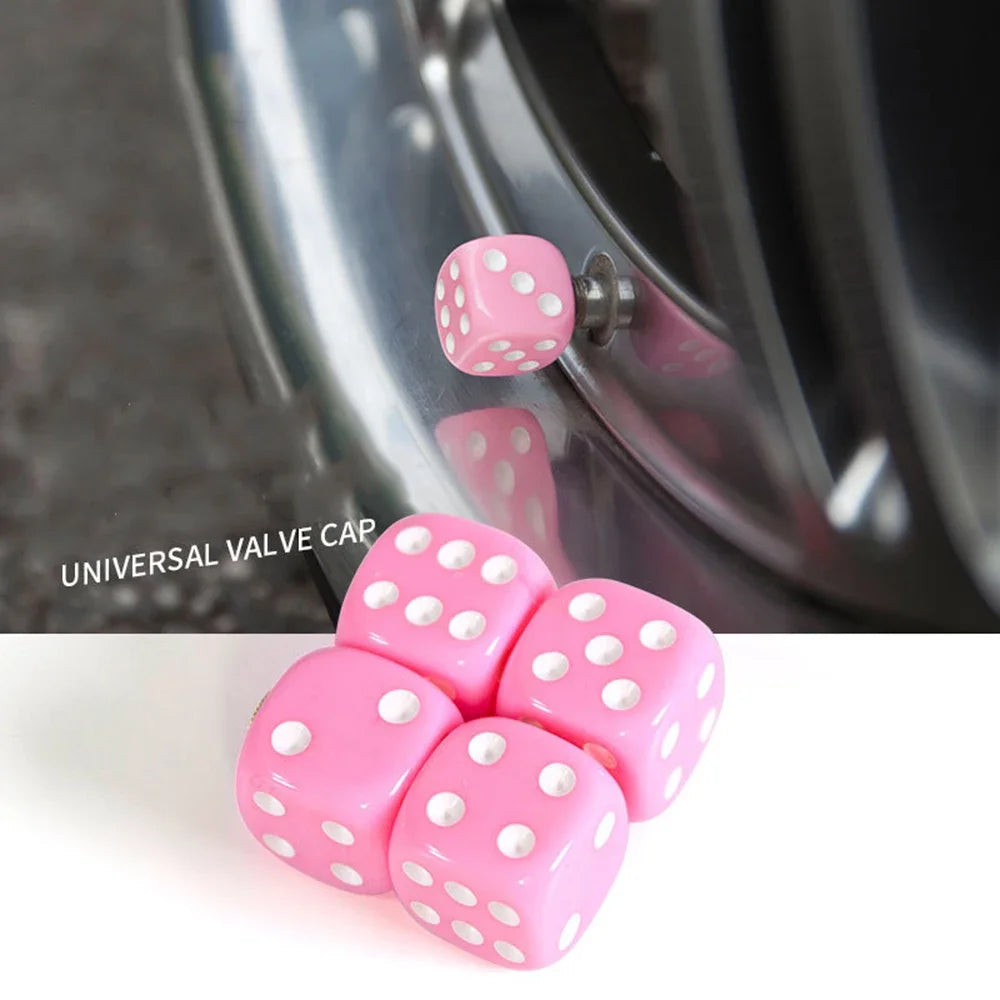 Dice Style Tire Valve Caps – ABS Car, Motorcycle & Bike