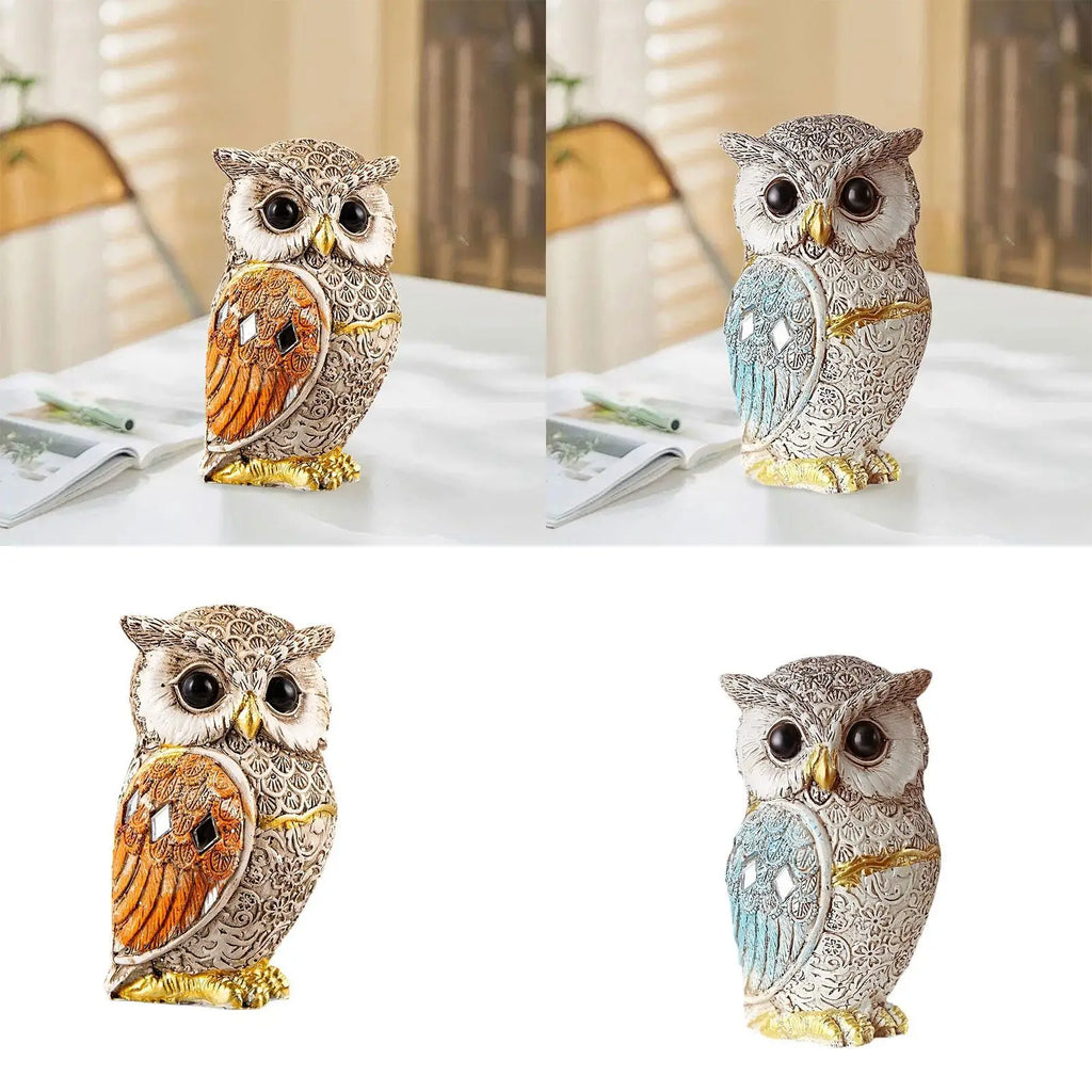 Owl Statue Shelf Decor Office Ornament Bedroom Modern Table Desk Cute Living Room Gift for Birds Lovers Sculpture Decoration Zpaxo