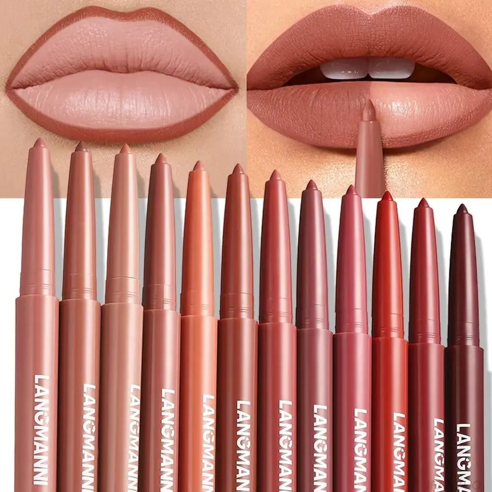 12 Colors Matte Lip Liner Pen Sexy Velvet Long Lasting Makeup Zpaxo