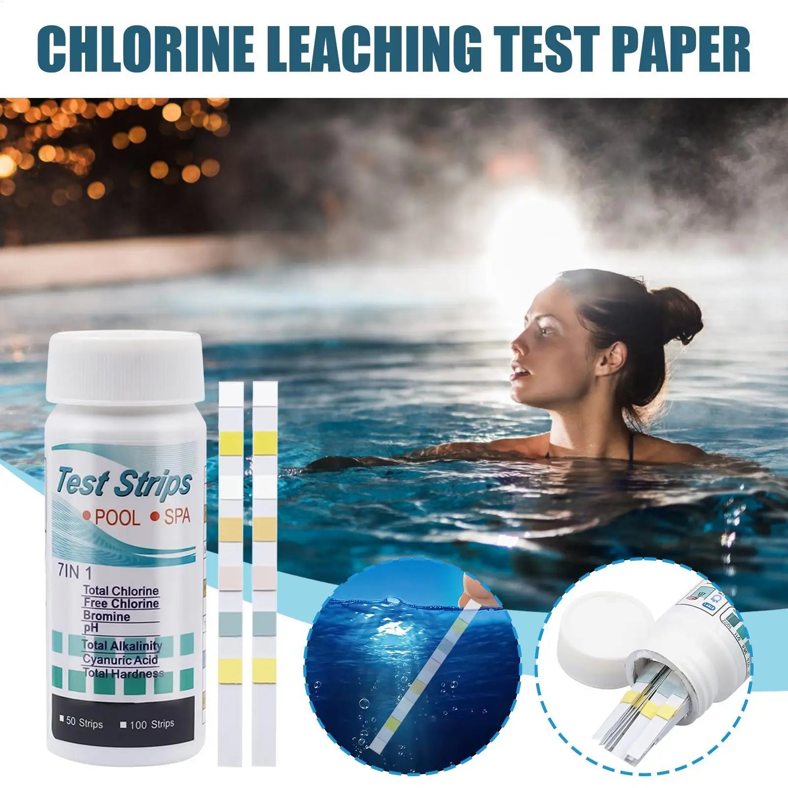 1 Chlorine PH Alkalinity Test Strips Accurate Multipurpose Water