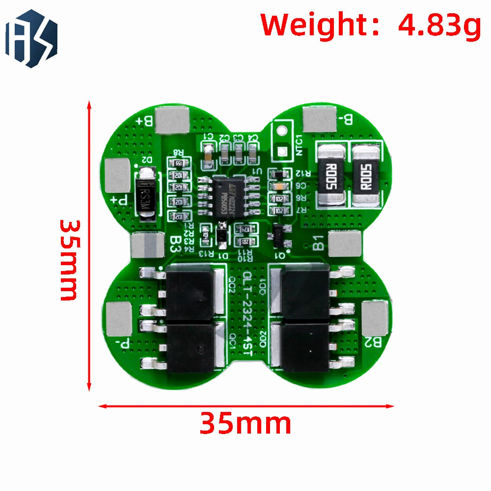 4S 16 8V Ternary 25A BMS Lithium Battery Protection Board Power Tool Zpaxo